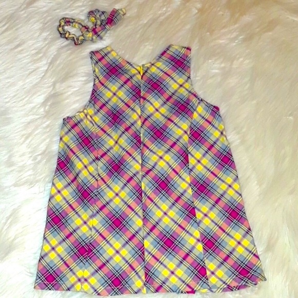 TCP PINK & Yellow plaid Dress w/ matching bow headband size 18 months - Picture 5 of 10
